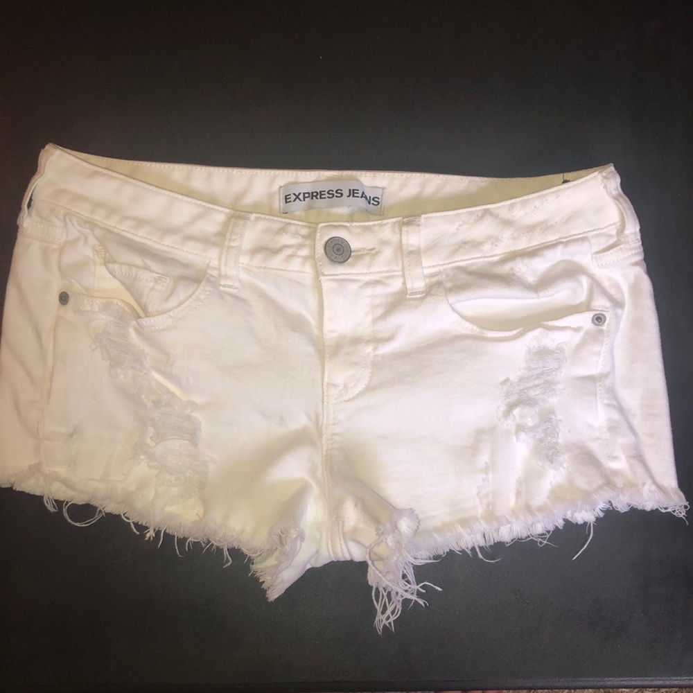 Express White Denim Shorts
